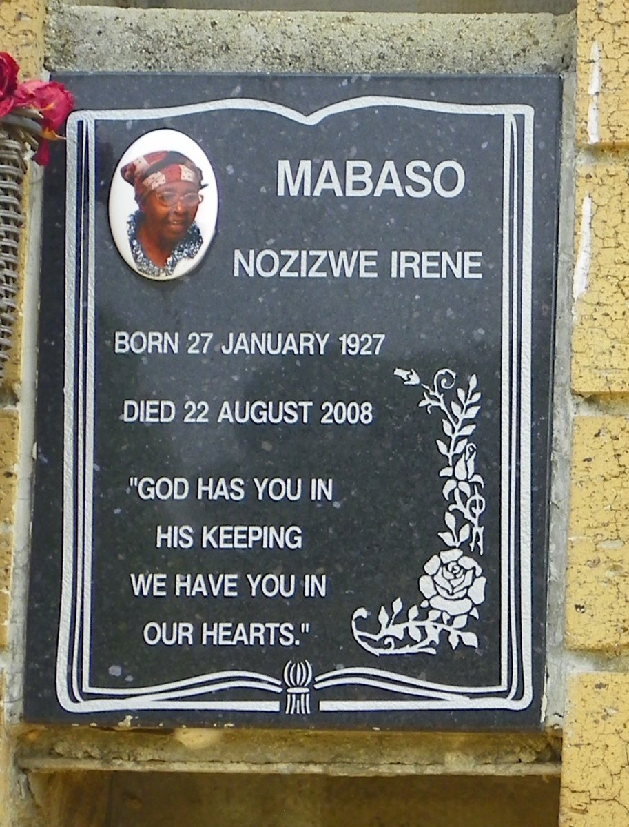 MABASO Nozizwe Irene 1927-2008