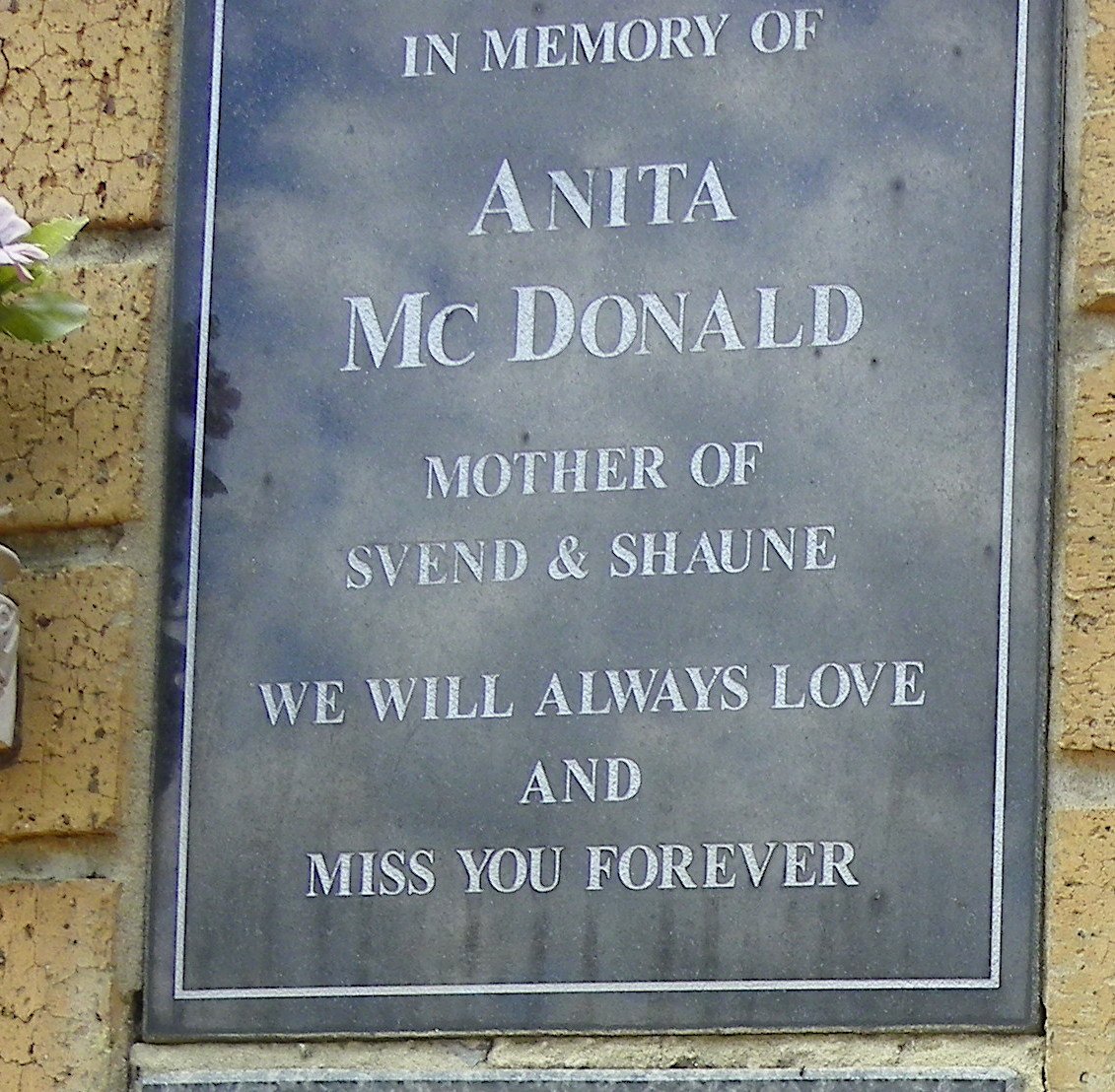 McDONALD Anita