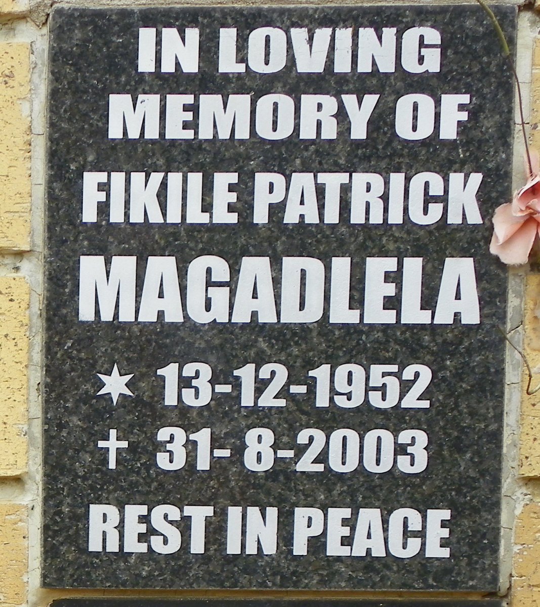 MAGADLELA Fikile Patrick 1952-2003