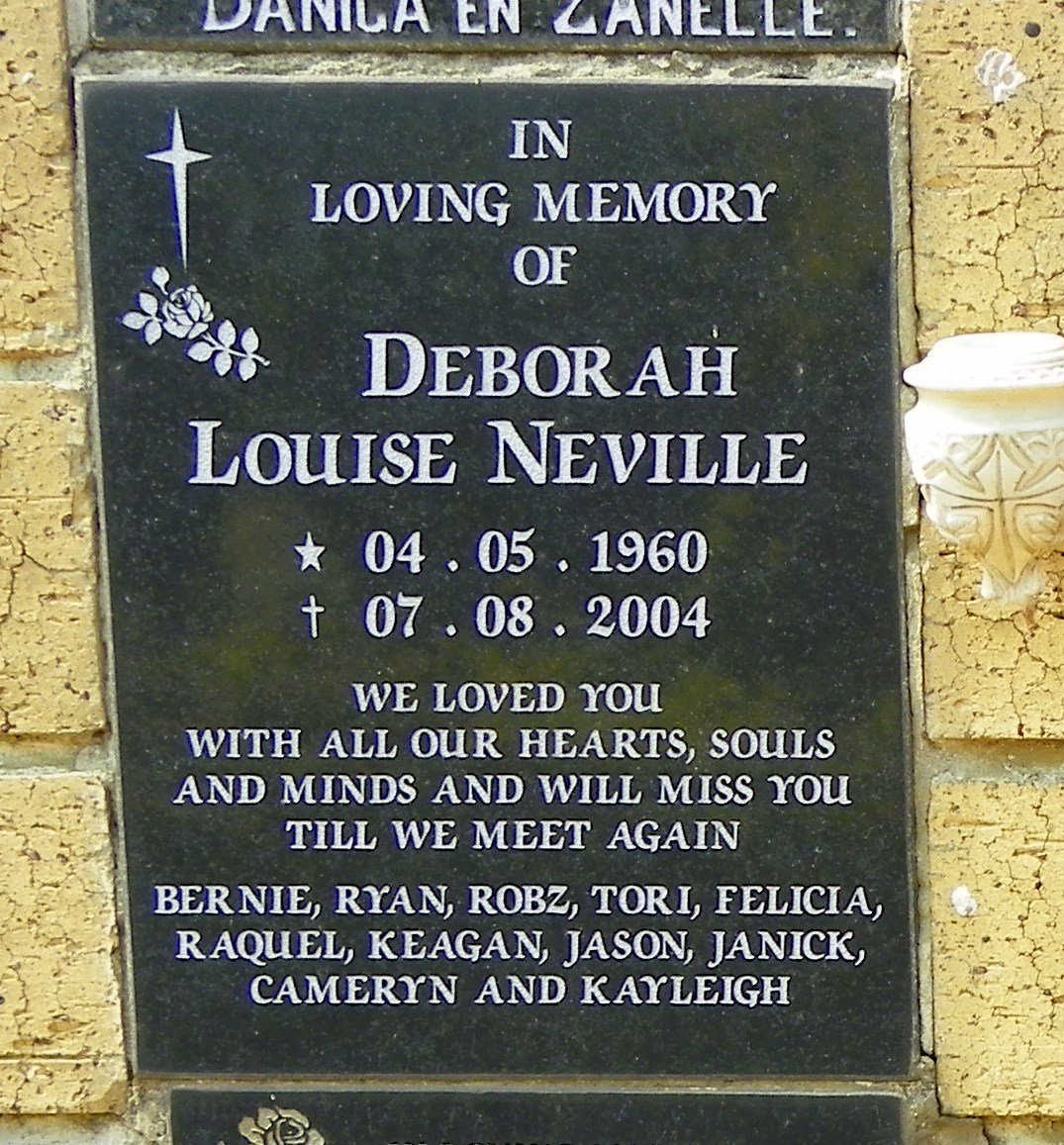 NEVILLE Deborah Louise 1960-2004