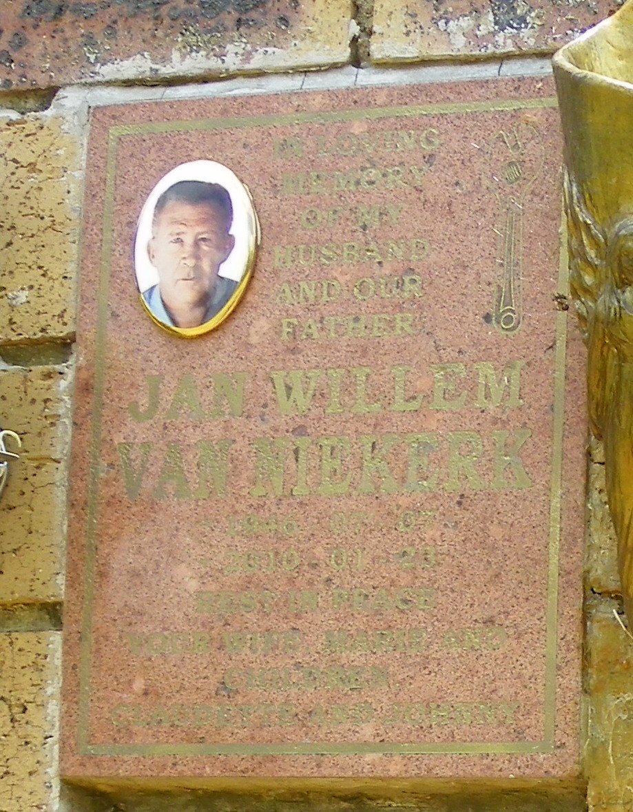 NIEKERK Jan Willem, van 1946-2010