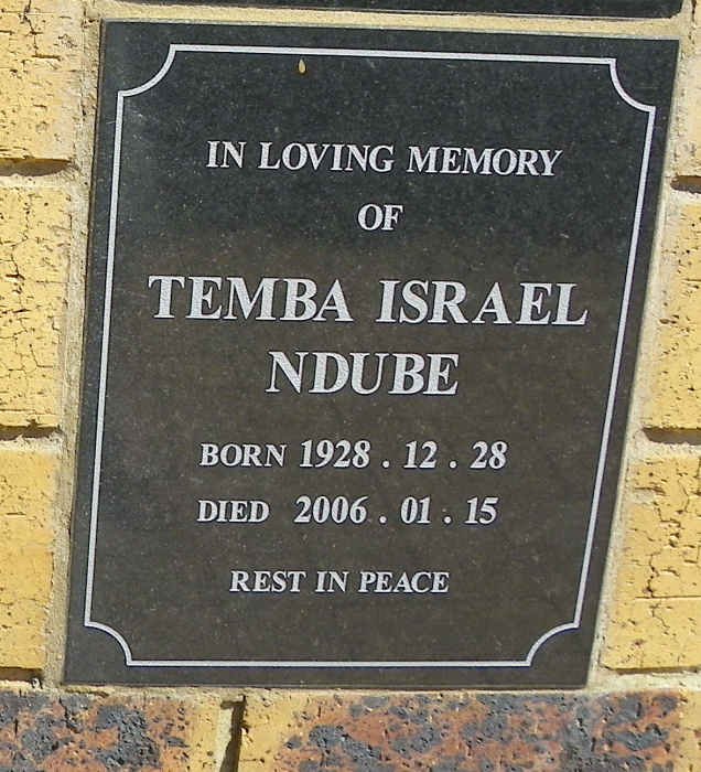 NDUBE Temba Israel 1928-2006