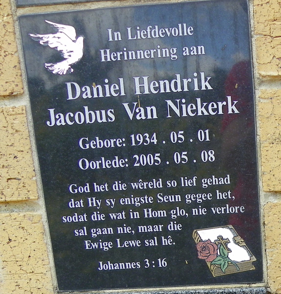 NIEKERK Daniel Hendrik Jacobus, van 1934-2005