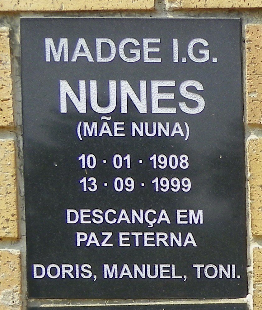 NUNES Madge I.G. 1908-1999