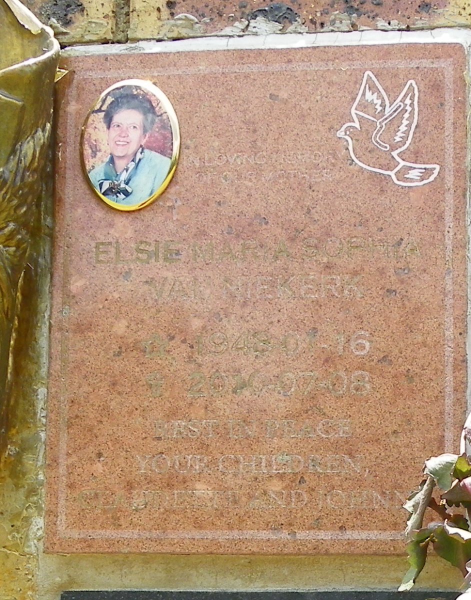 NIEKERK Elsie Maria Sophia, van 1948-2010