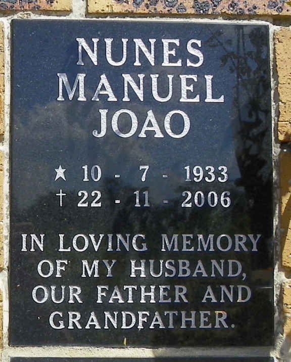 NUNES Manuel Joao 1933-2006