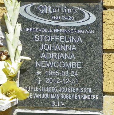 NEWCOMBE Stoffelina Johanna Adriana 1955-2012