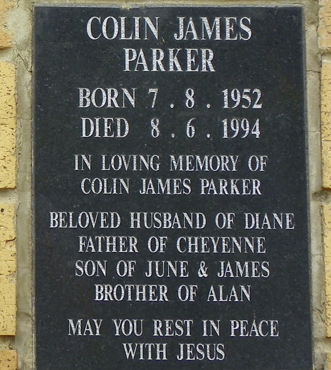PARKER Colin James 1952-1994