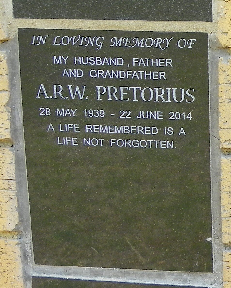 PRETORIUS A.R.W. 1939-2014