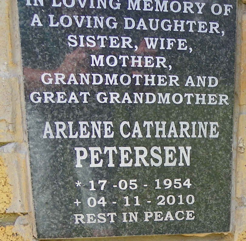 PETERSEN Arlene Catharine 1954-2010