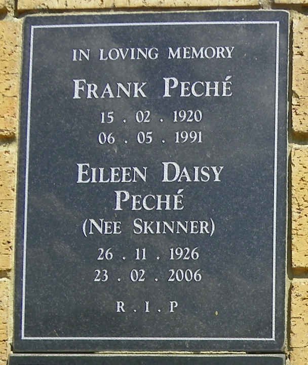 PECHE Frank 1920-1991 &amp; Eileen Daisy SKINNER 1926-2006