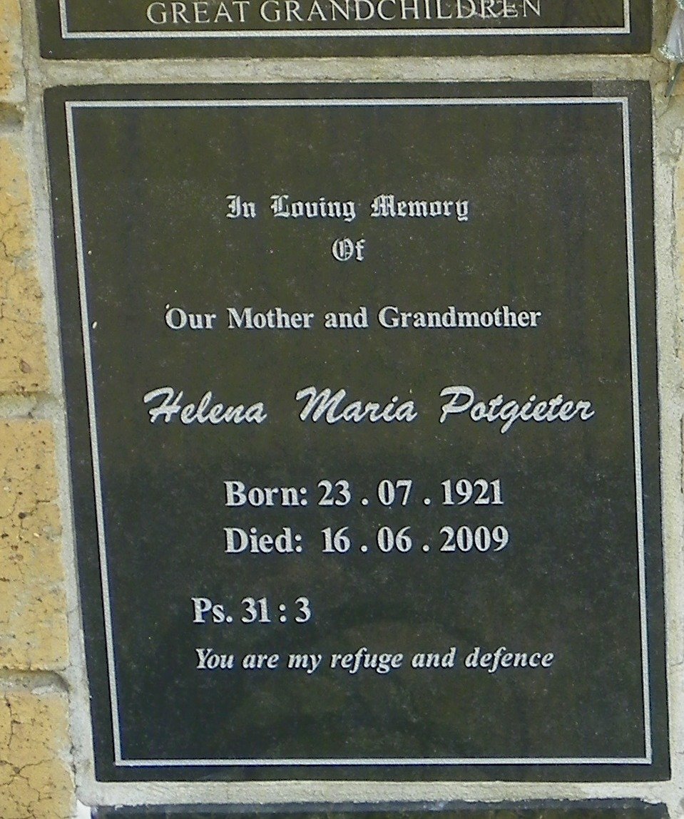 POTGIETER Helena Maria 1921-2009