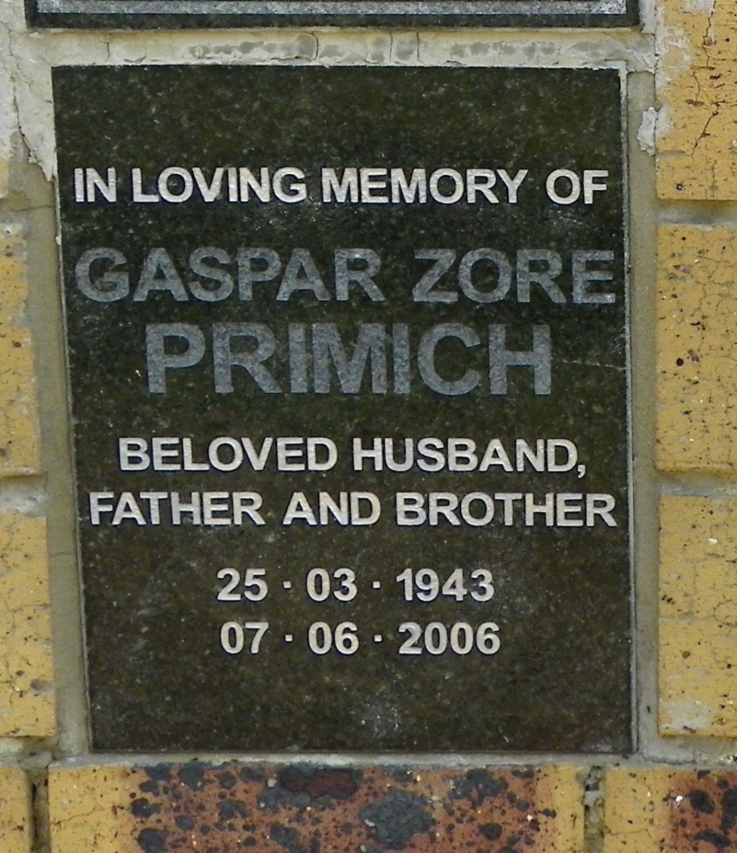 PRIMICH Gaspar Zore 1943-2006