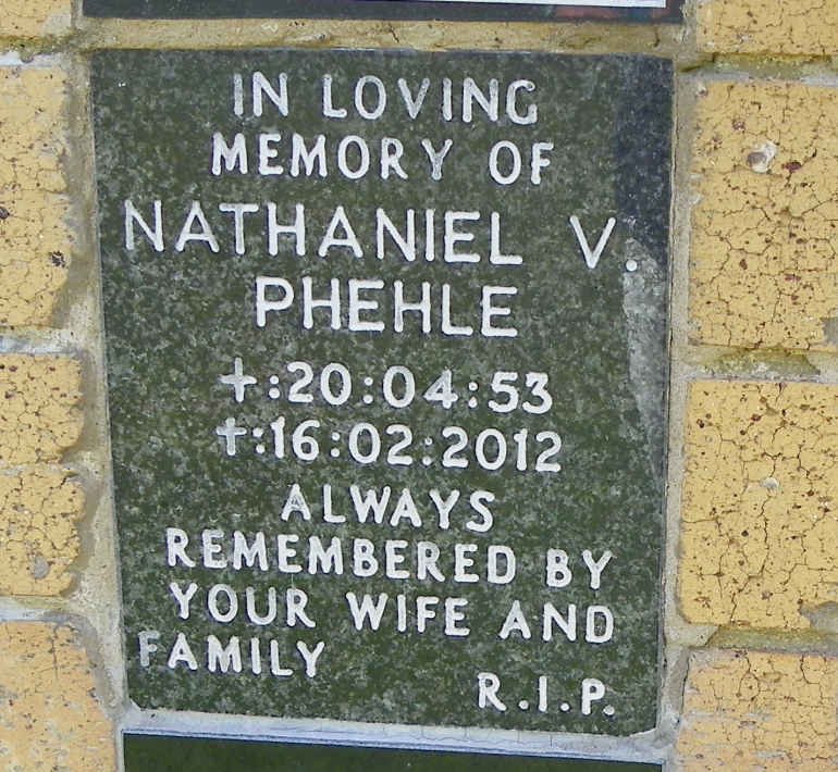PHEHLE Nathaniel V. 1953-2012