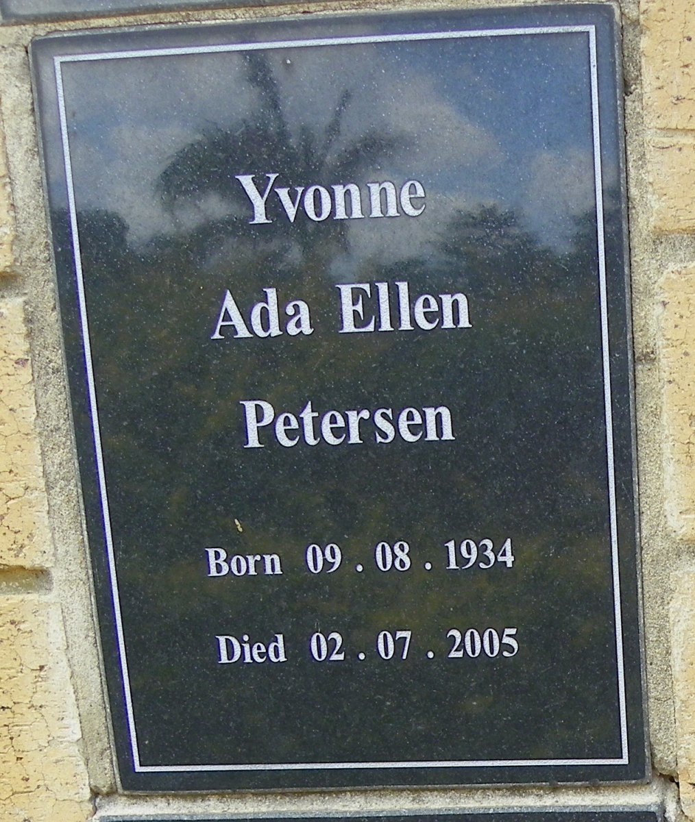 PETERSEN Yvonne Ada Ellen 1934-2005