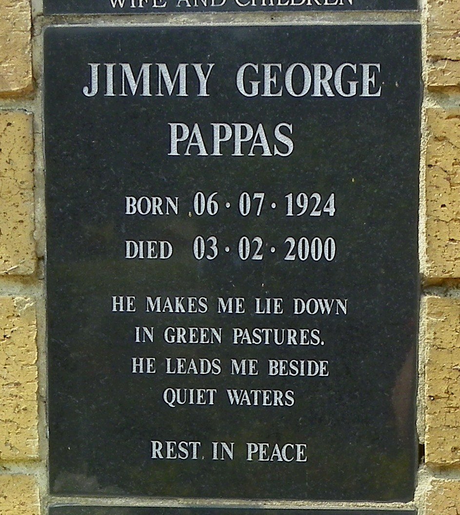 PAPPAS Jimmy George 1924-2000