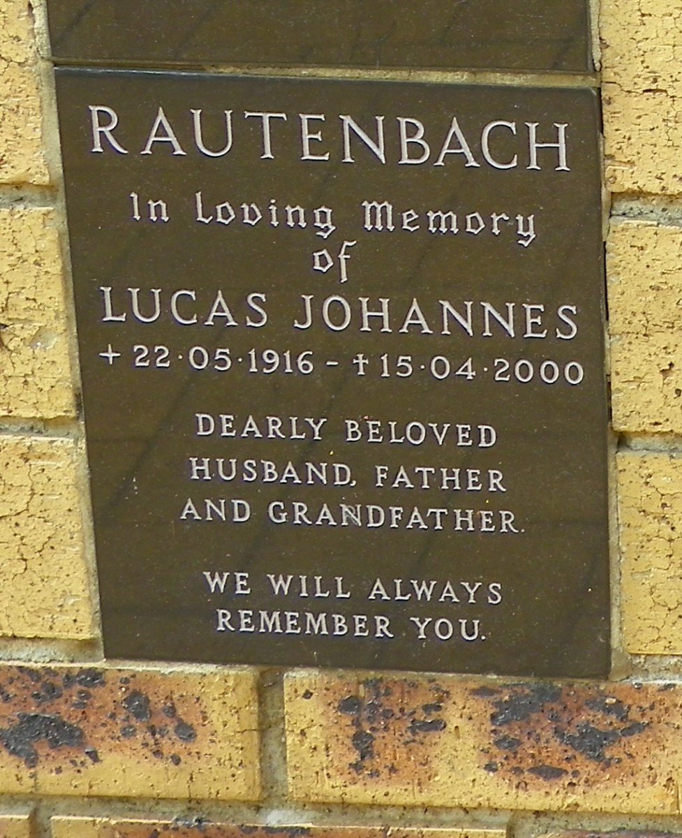 RAUTENBACH Lucas Johannes 1916-2000
