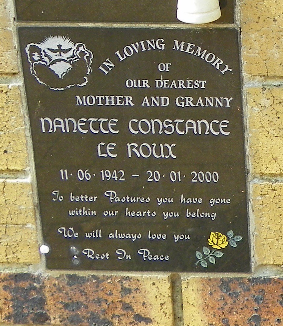 ROUX Nanette Constance, le 1942-2000