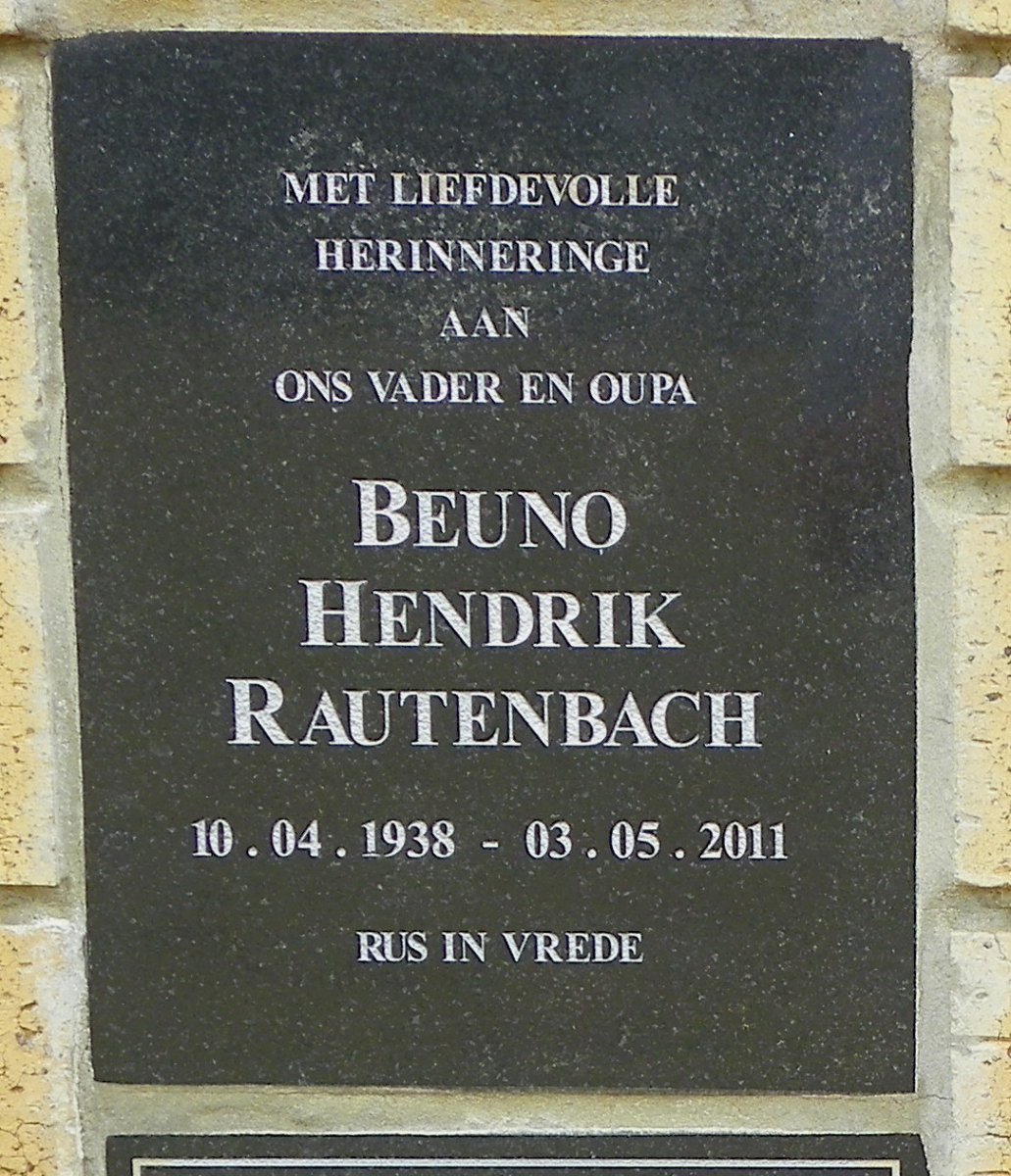RAUTENBACH Beuno Hendrik 1938-2011