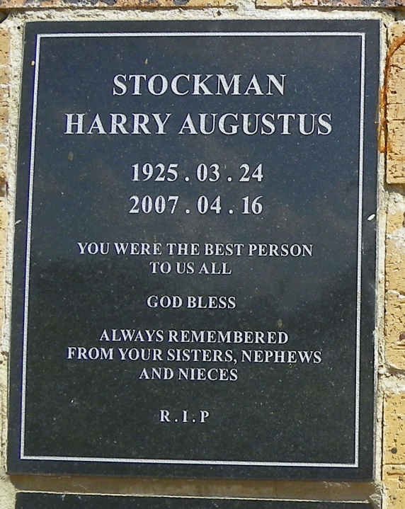 STOCKMAN Harry Augustus 1925-2007