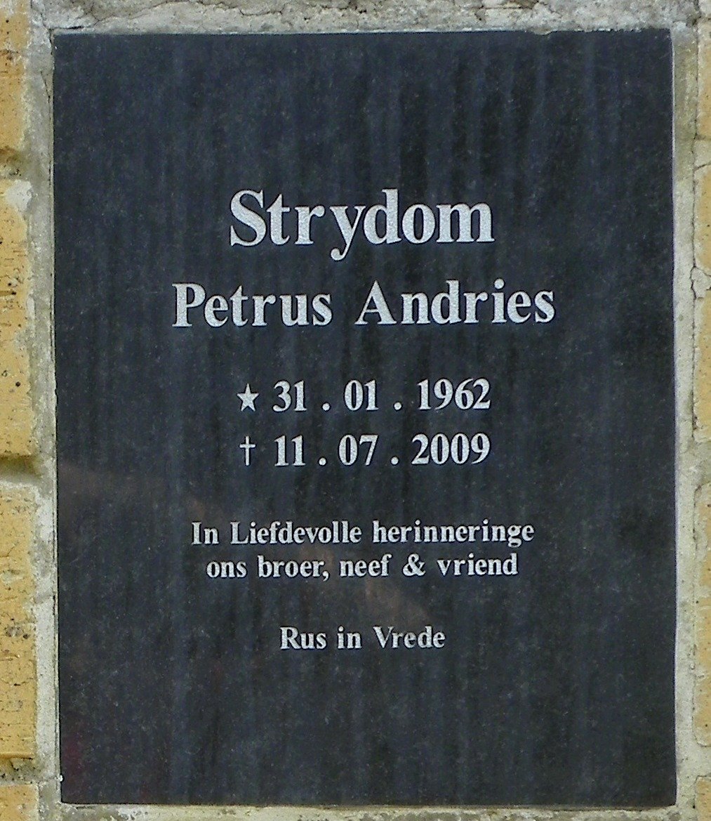 STRYDOM Petrus Andries 1962-2009