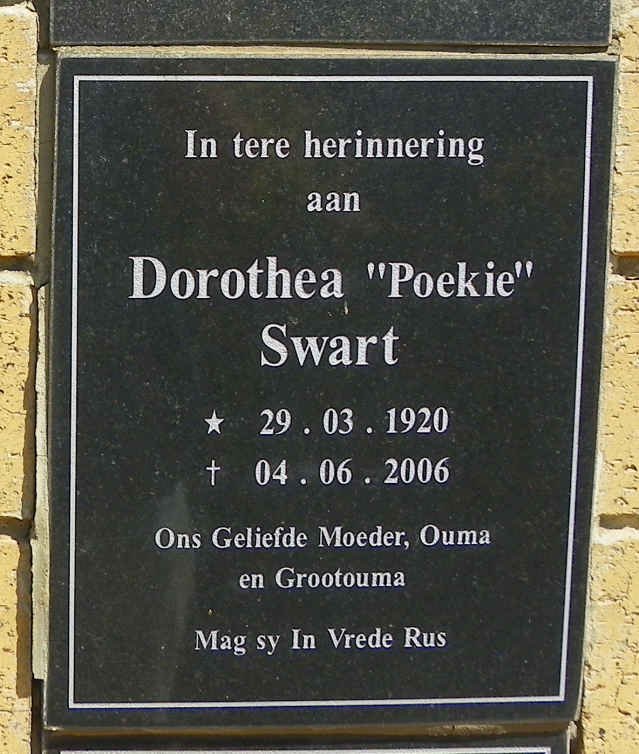 SWART Dorothea 1920-2006