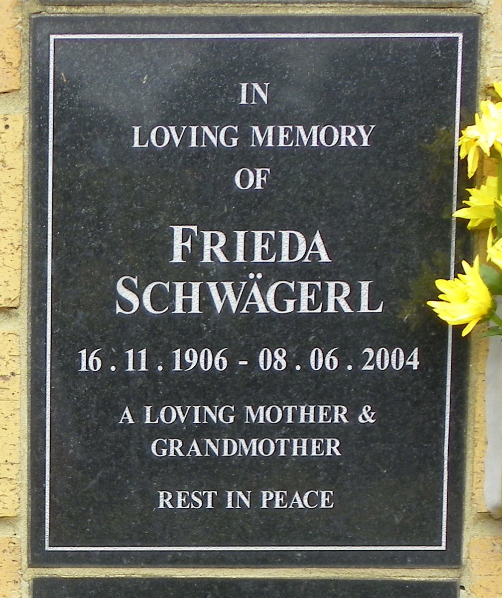 SCHWÄGERL Frieda 1906-2004