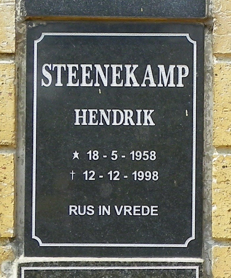 STEENEKAMP Hendrik 1958-1998