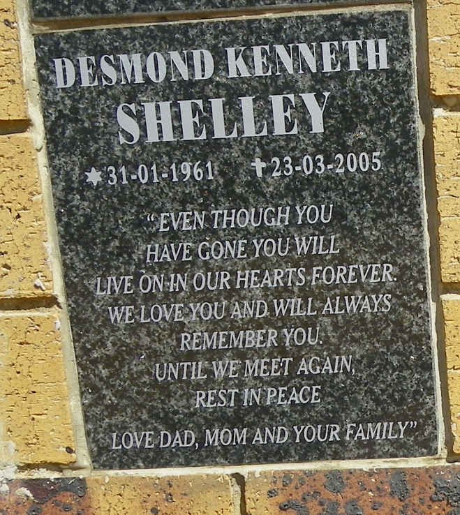 SHELLEY Desmond Kenneth 1961-2005