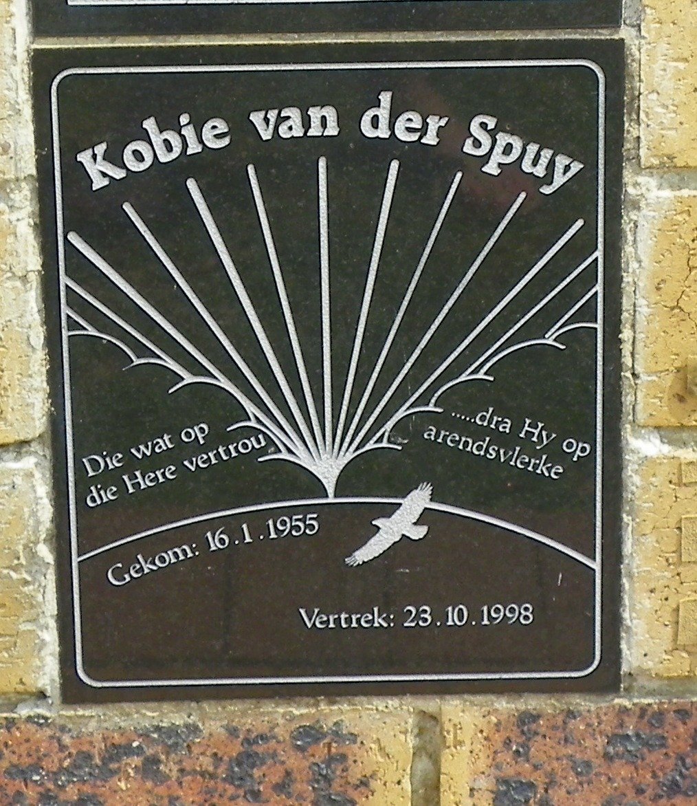 SPUY Kobie, van der 1955-1998