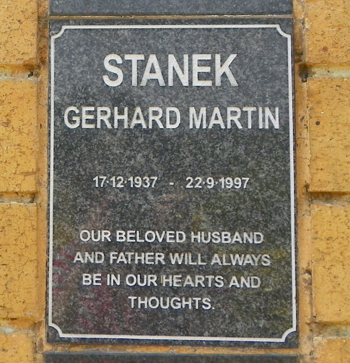 STANEK Gerhard Martin 1937-1997