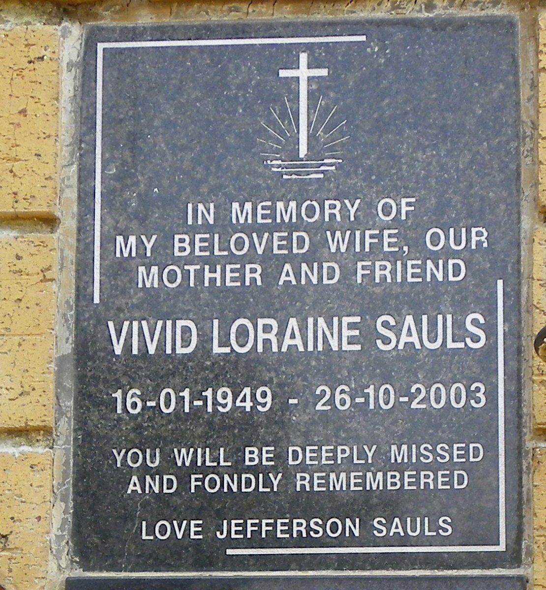 SAULS Vivid Loraine 1949-2003