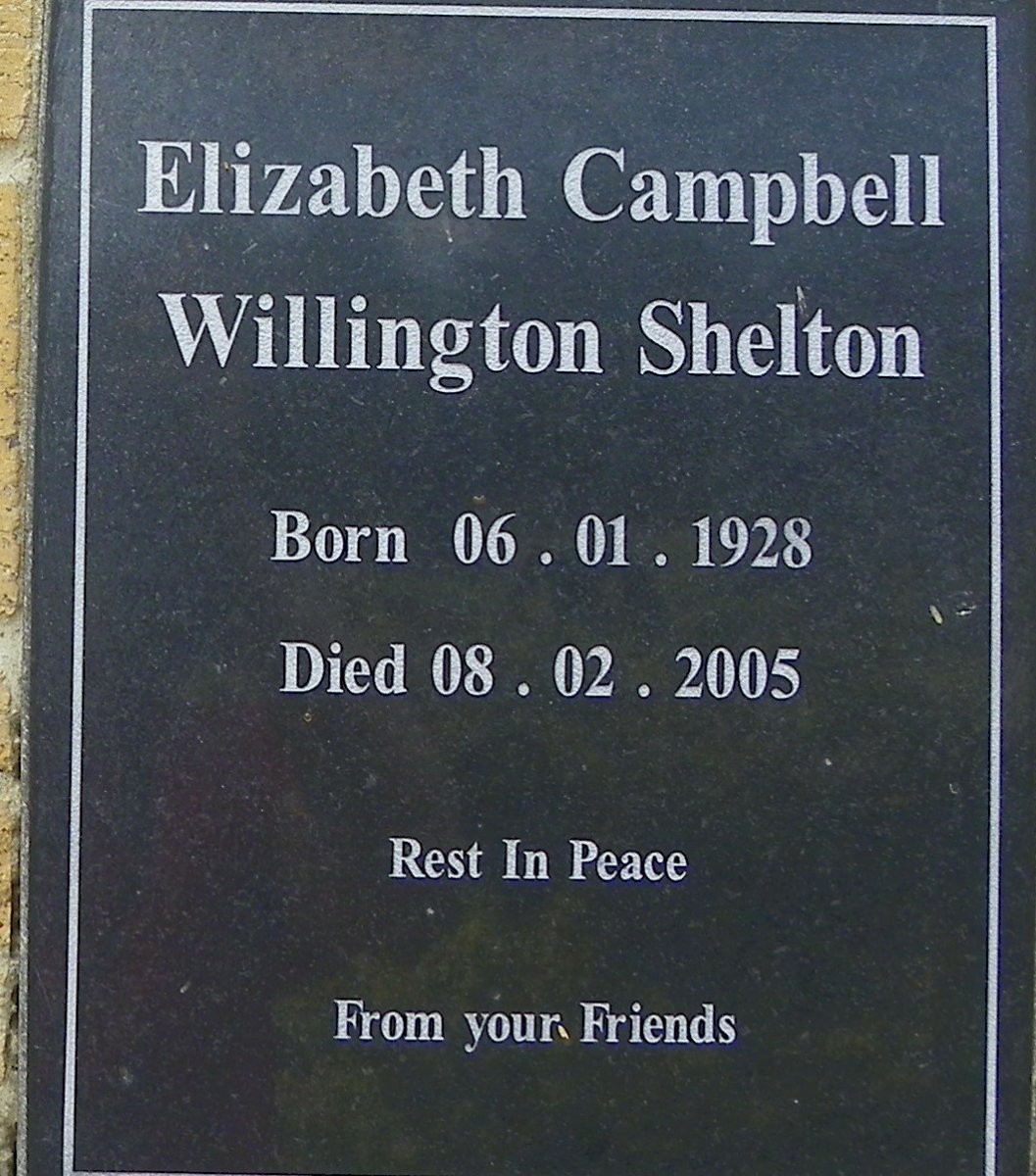 SHELTON Elizabeth Campbell Willington 1928-2005