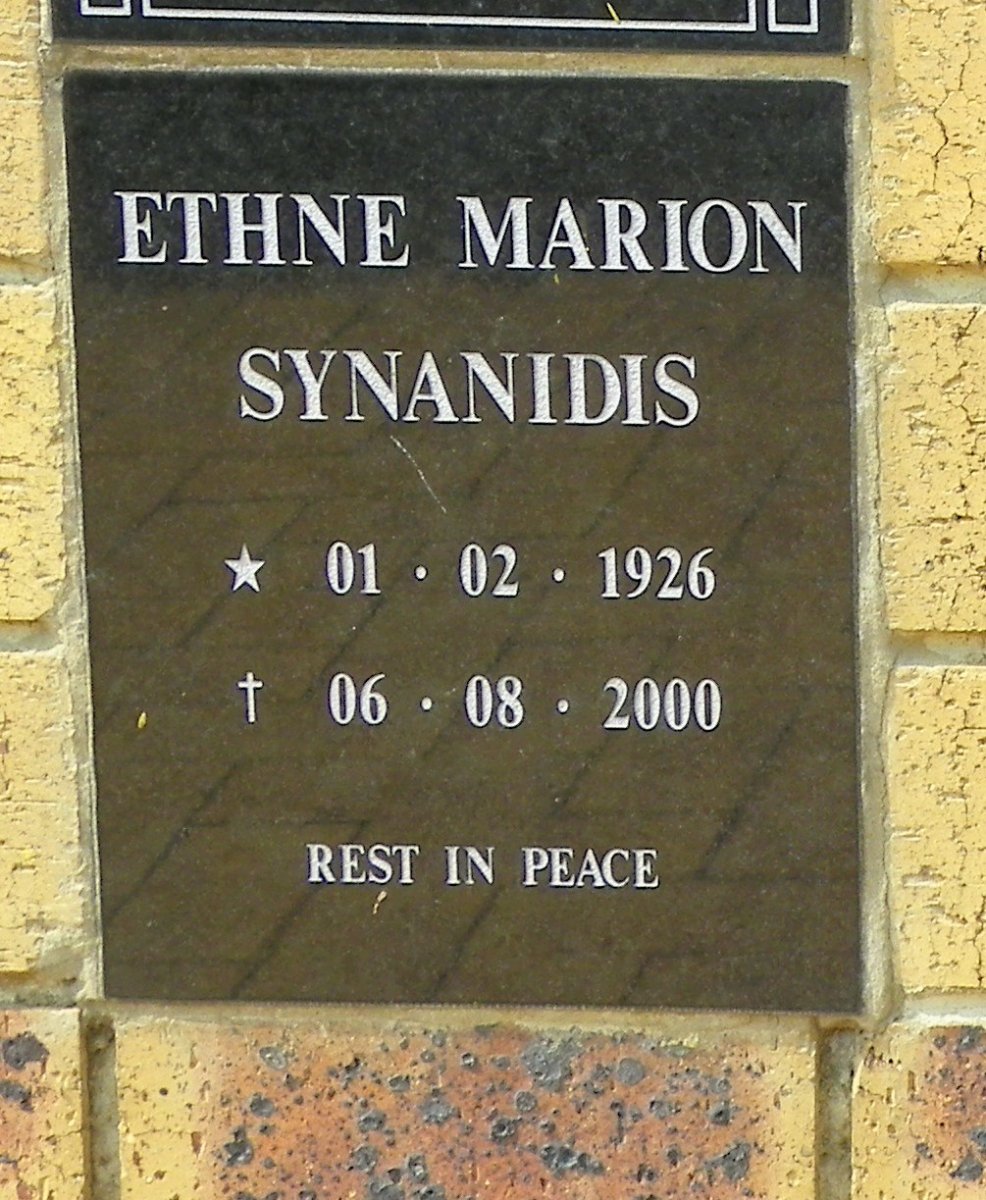 SYNANIDIS Ethne Marion 1926-2000