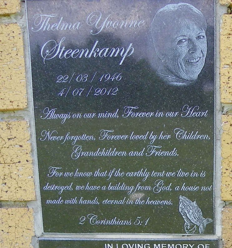 STEENKAMP Thelma Yvonne 1946-2012