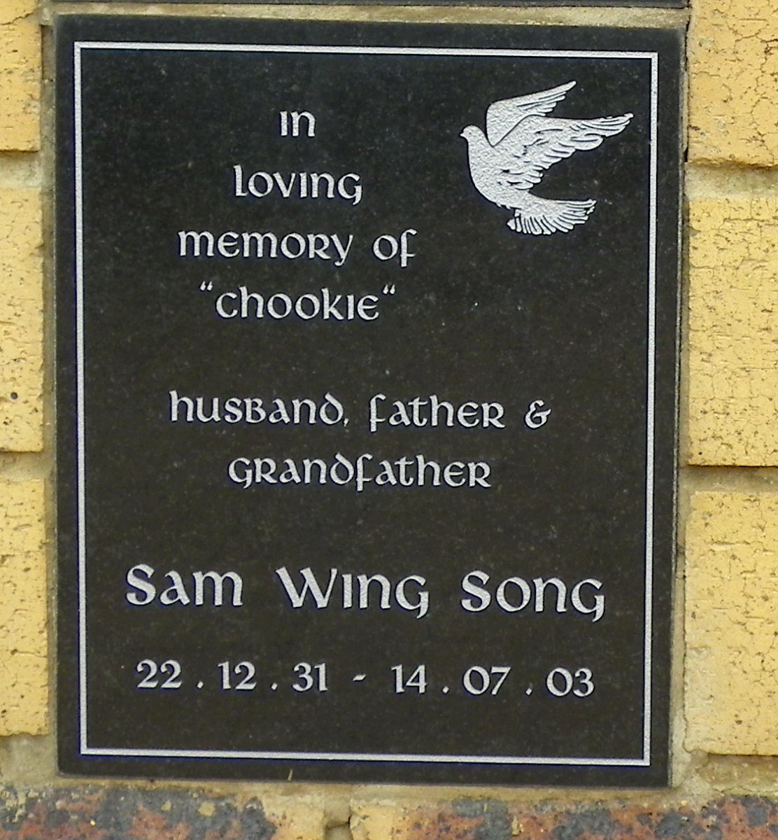 SONG Sam Wing 1931-2003