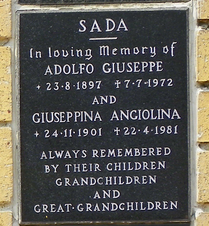 SADA Adolfo Giuseppe 1897-1972 &amp; Giuseppina Angiolina 1901-1981