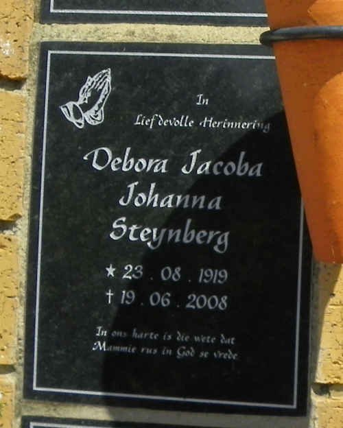 STEYNBERG Debora Jacoba Johanna 1919-2008