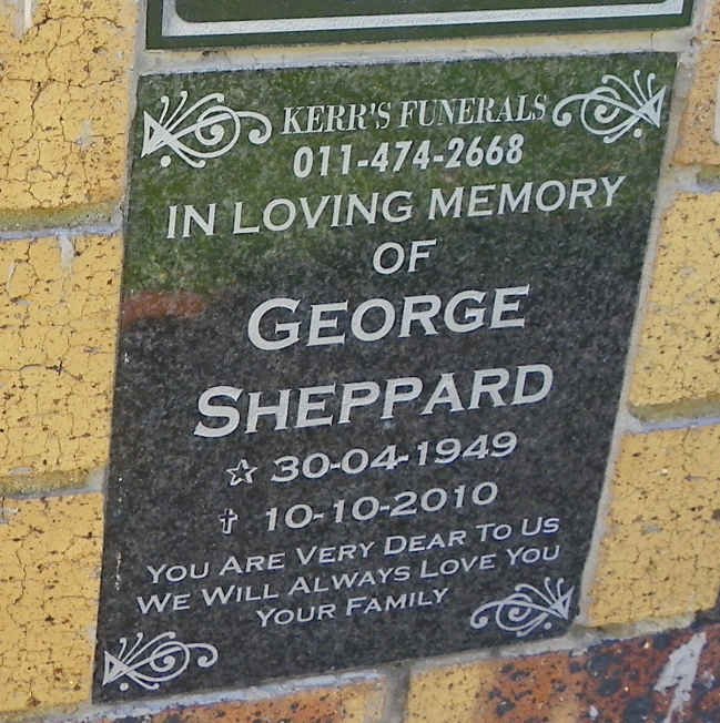 SHEPPARD George 1949-2010