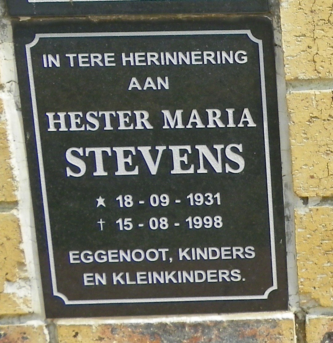 STEVENS Hester Maria 1931-1998
