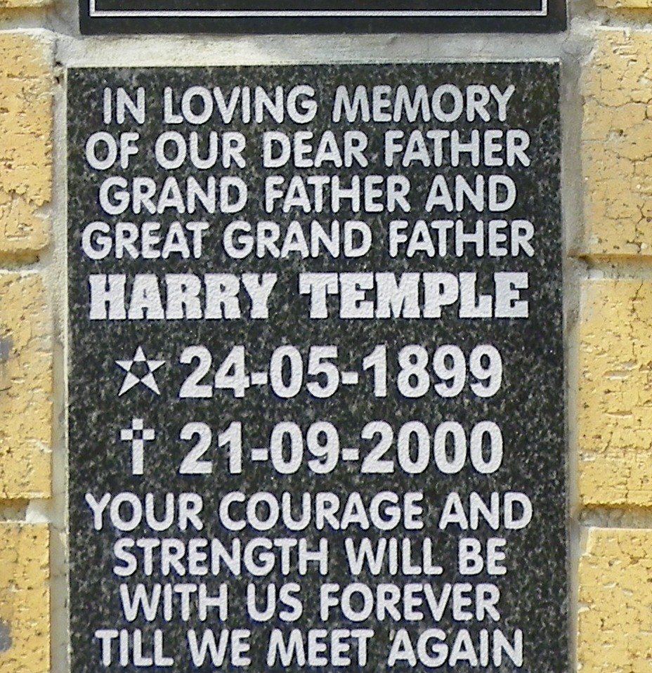 TEMPLE Harry 1899-2000