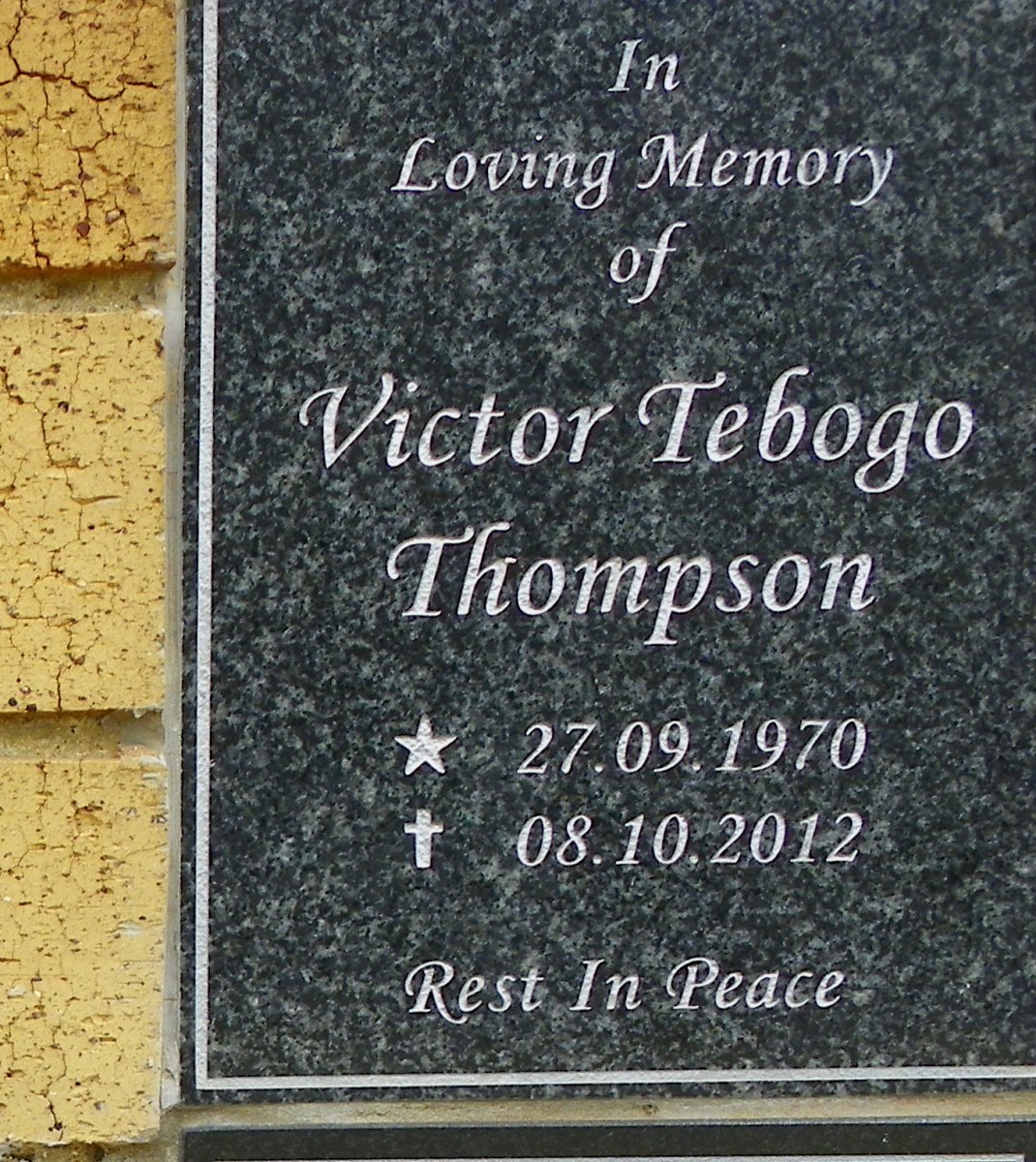 THOMPSON Victor Tebogo 1970-2012