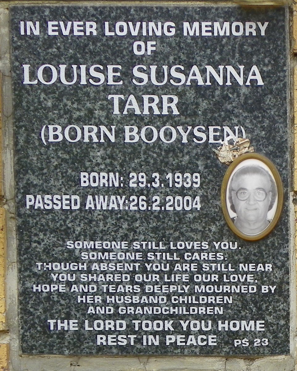 TARR Louise Susanna nee BOOYSEN 1939-2004