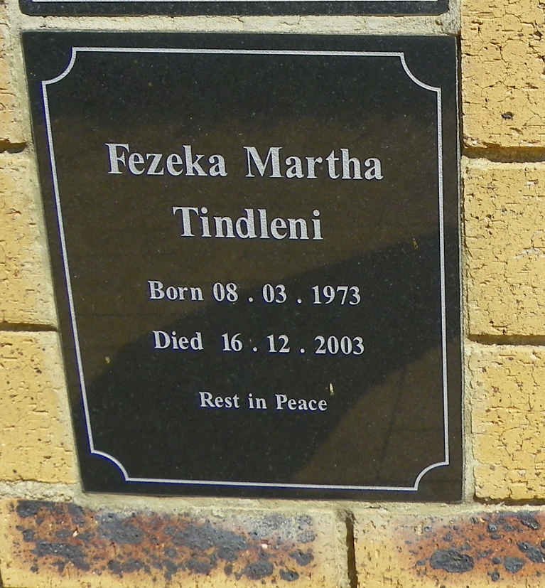 TINDLENI Fezeka Martha 1973-2003