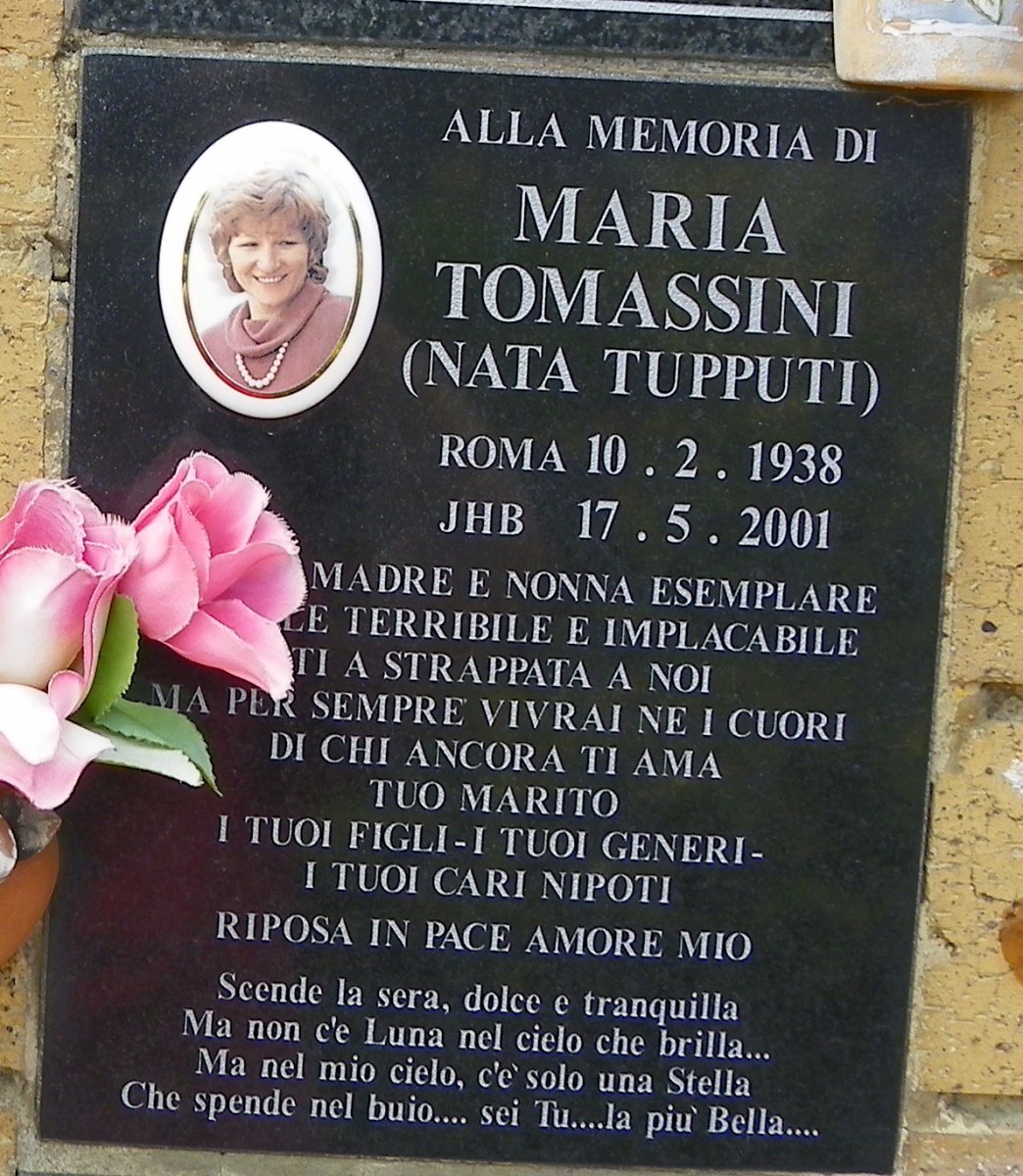 TOMASSINI Maria nee TUPPUTI 1938-2001
