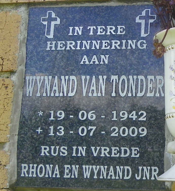 TONDER Wynand, van 1942-2009