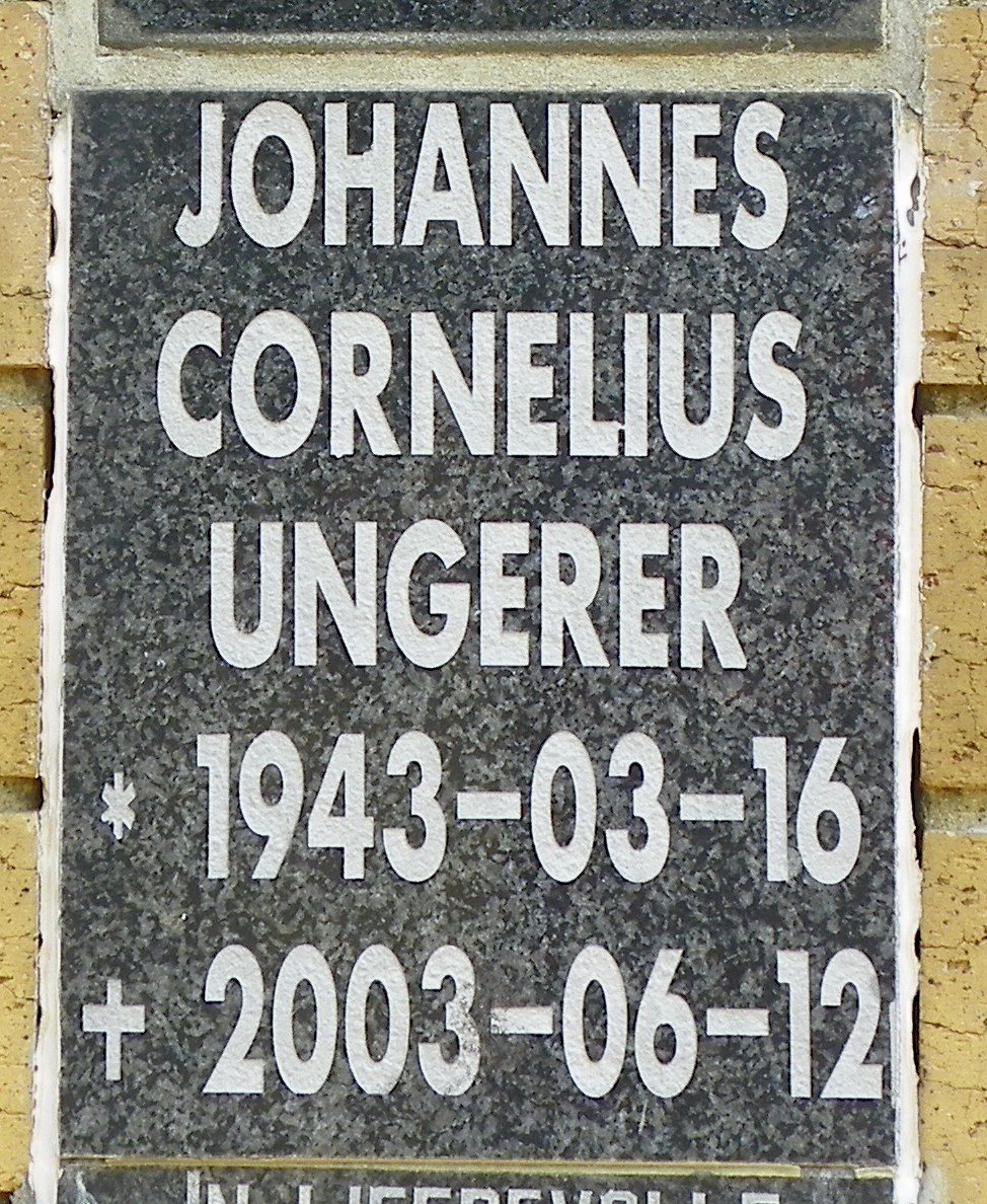 UNGERER Johannes Cornelius 1943-2003