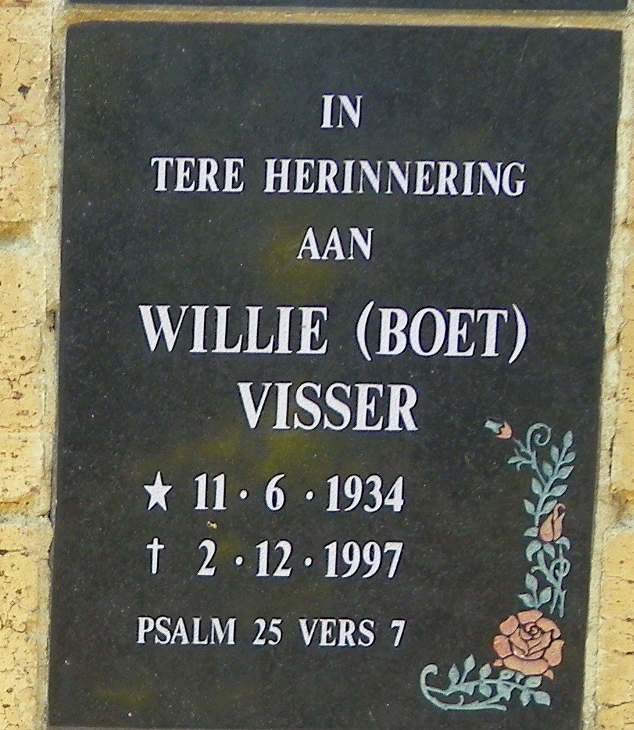 VISSER Willie 1934-1997