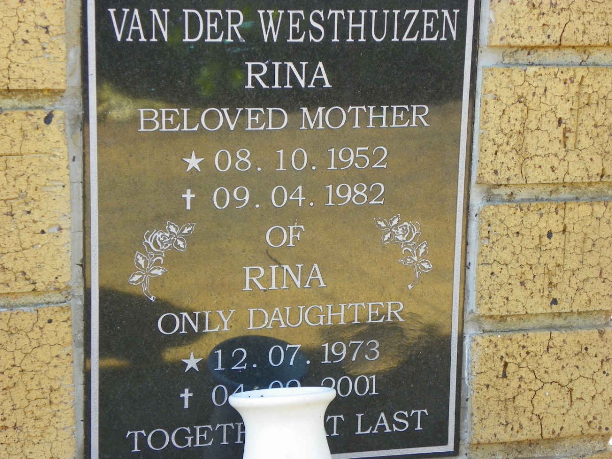 WESTHUIZEN Rina, van der 1952-1982 :: VAN DER WESTHUIZEN Rina 1973-2001