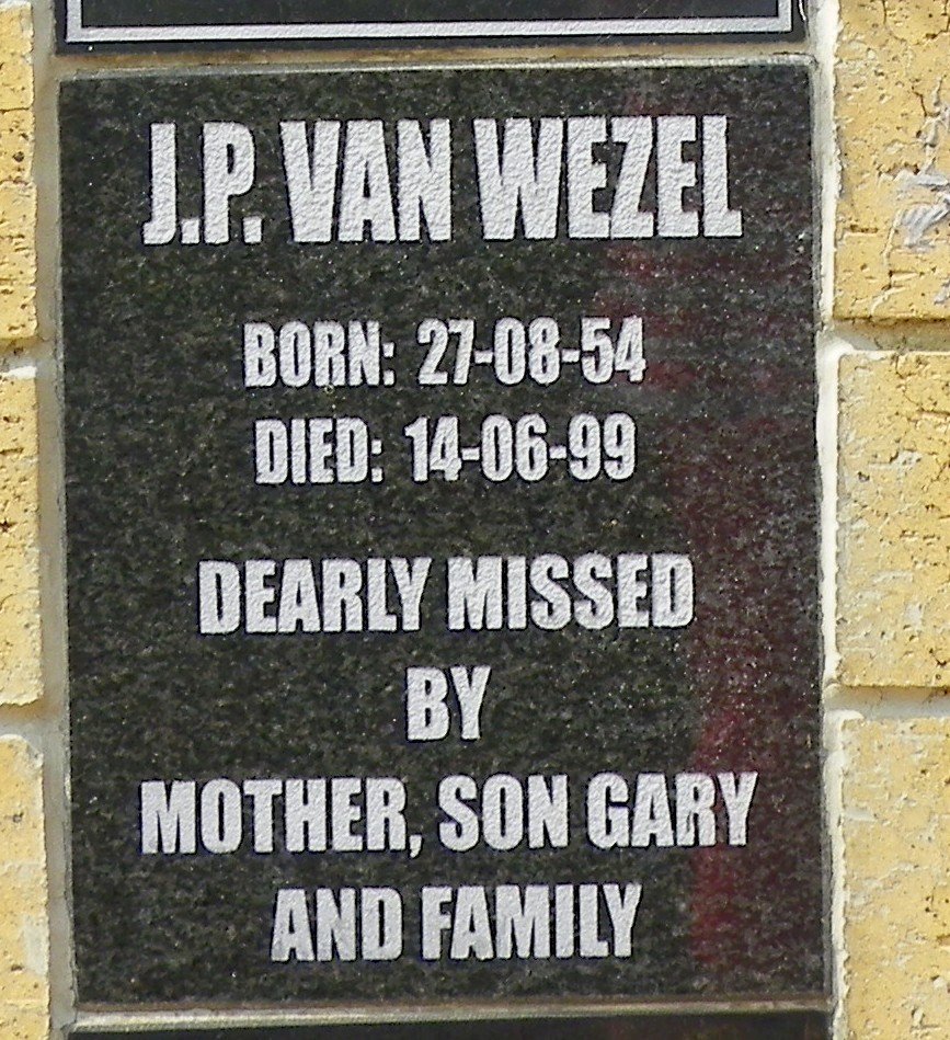 WEZEL J.P., van 1954-1999